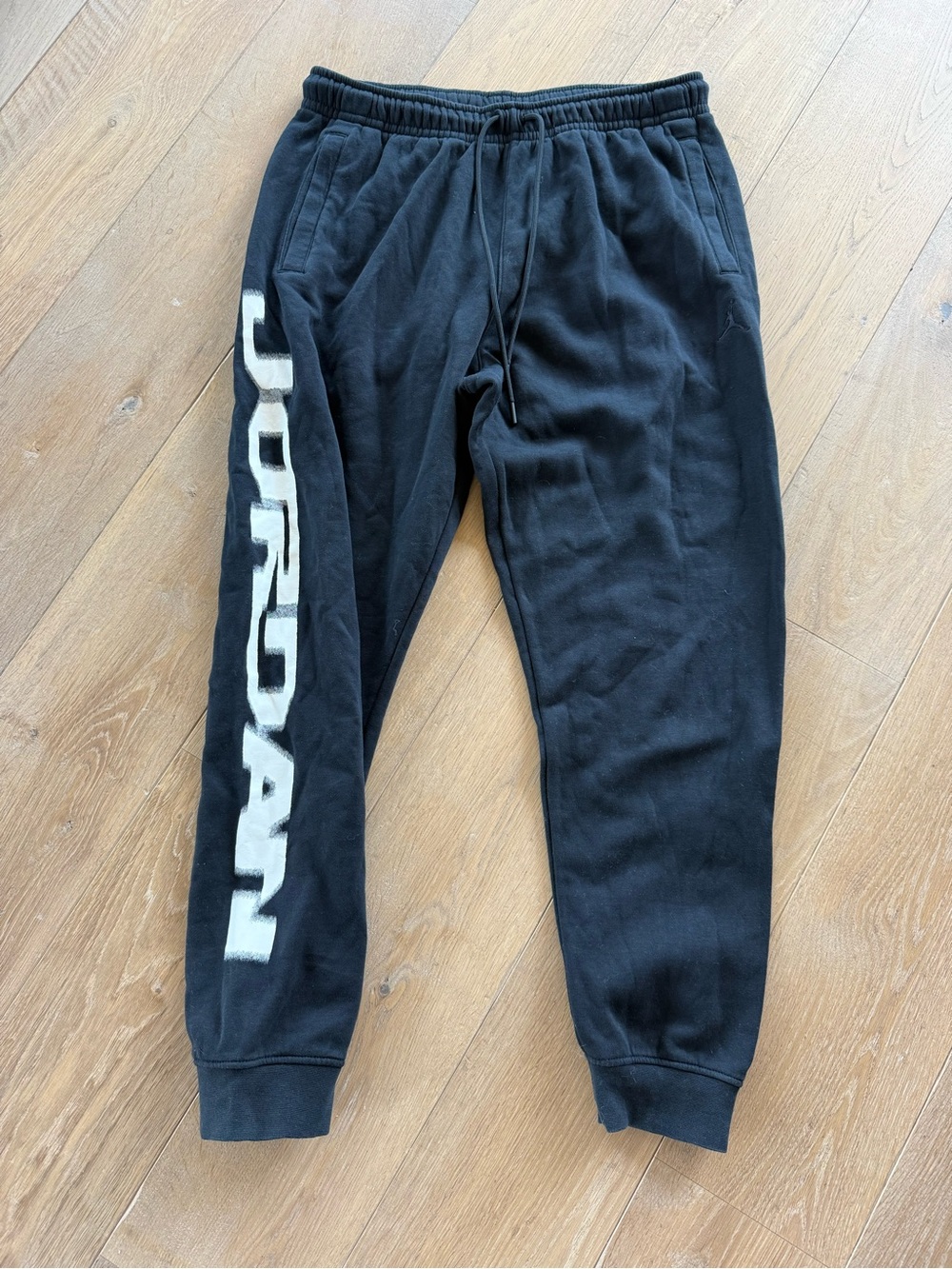 Jordan Black Jogger Sweatpants with Side Logo Men’s L
